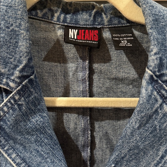 Women’s NY Jeans Denim Blazer Jacket Blue Size XS - Picture 2 of 5